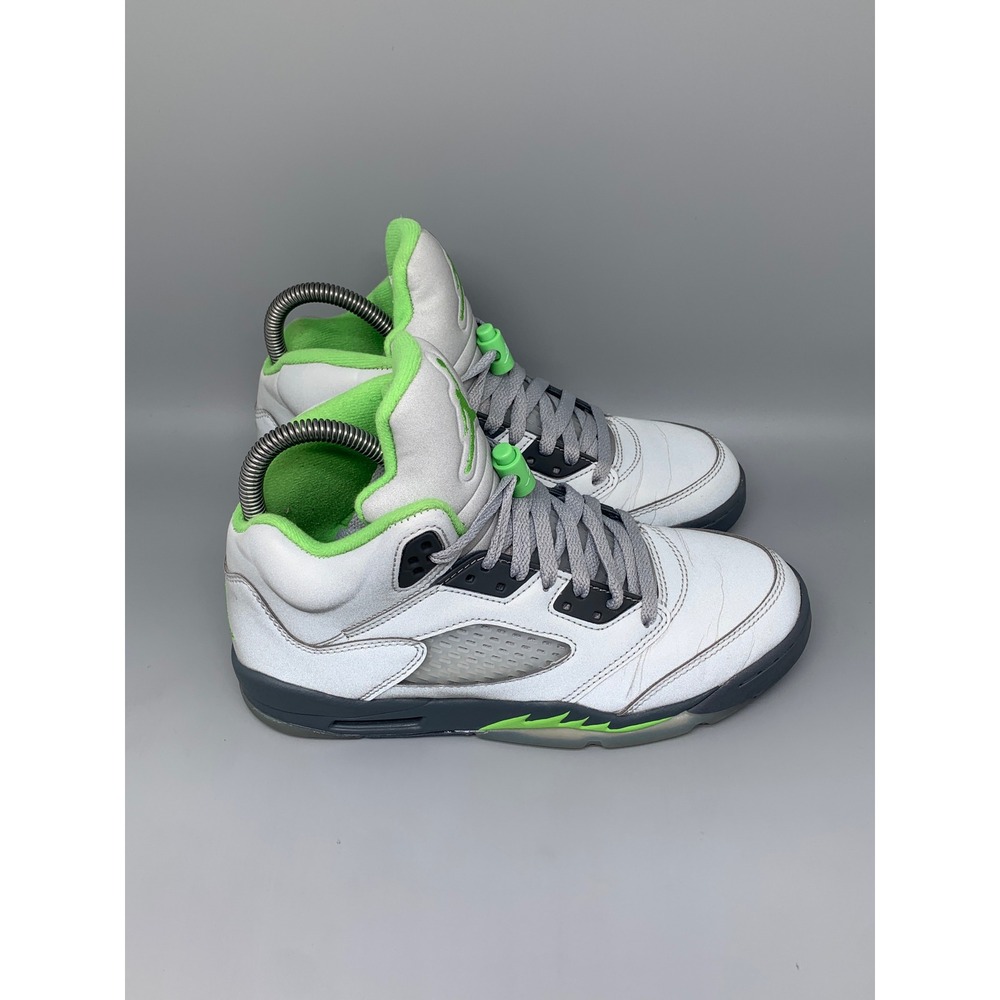 Jordan 5 Retro GS Green Bean Silver Shoes DQ3734-003 Men Sz 6 Women Sz 7.5